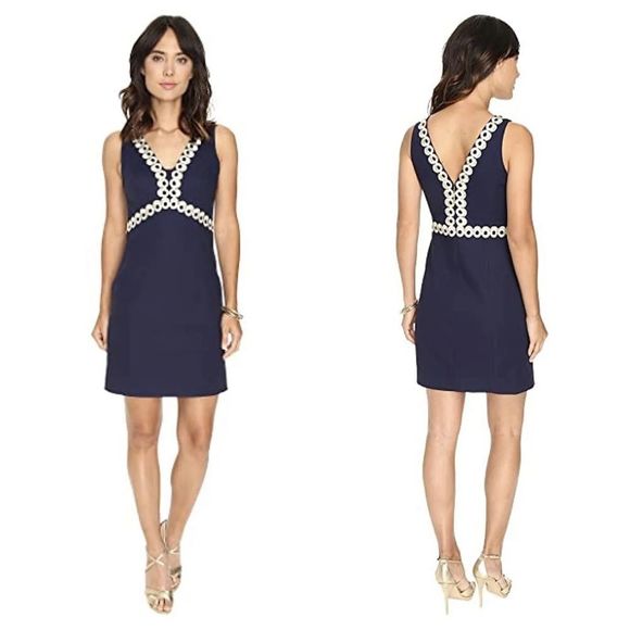 Lilly Pulitzer Dresses & Skirts - Lilly Pulitzer Esme Dress Navy Gold Size 6